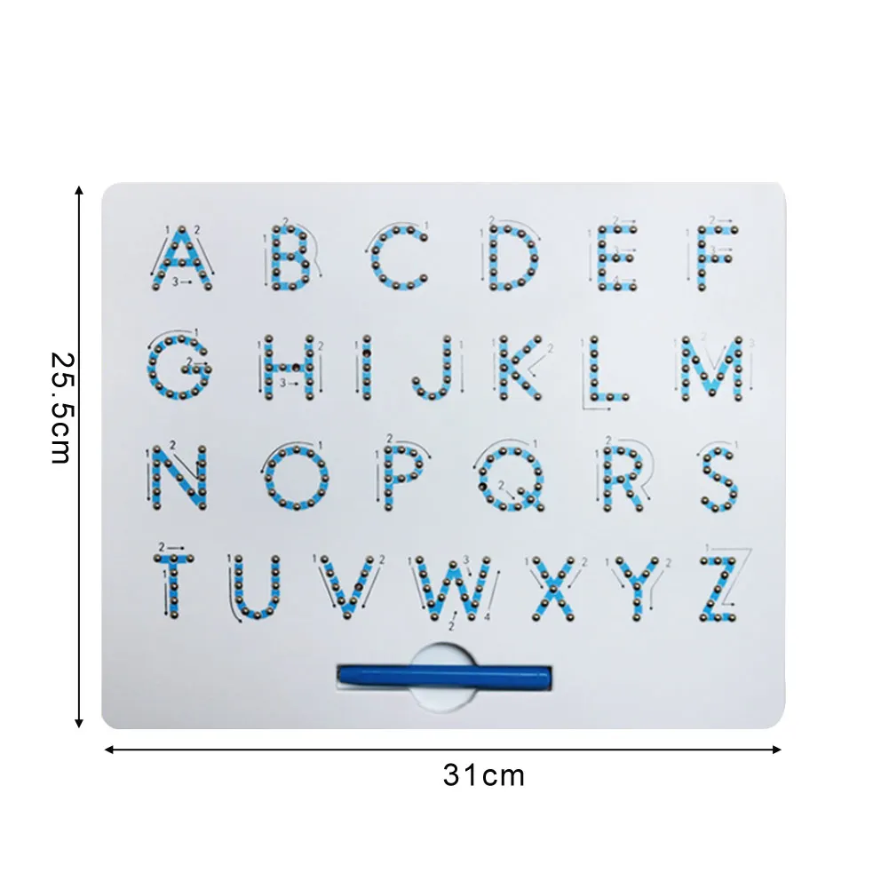 

New Educational Magnetic Alphabet Letter Tracing Board with Stylus Pen Toy Set Learning Spelling Writing for Kids