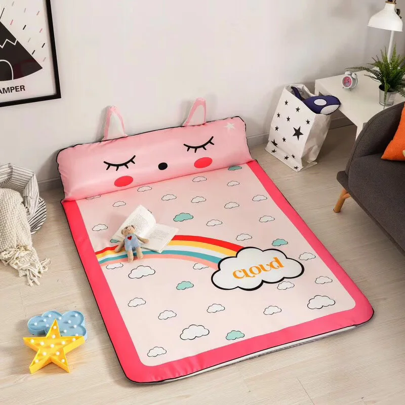 

Infan Shining Summer Ice Silk Baby Play Mat Thickened Cool Children's Game Carpet Clawing Mat Folding Anti-skid Educational