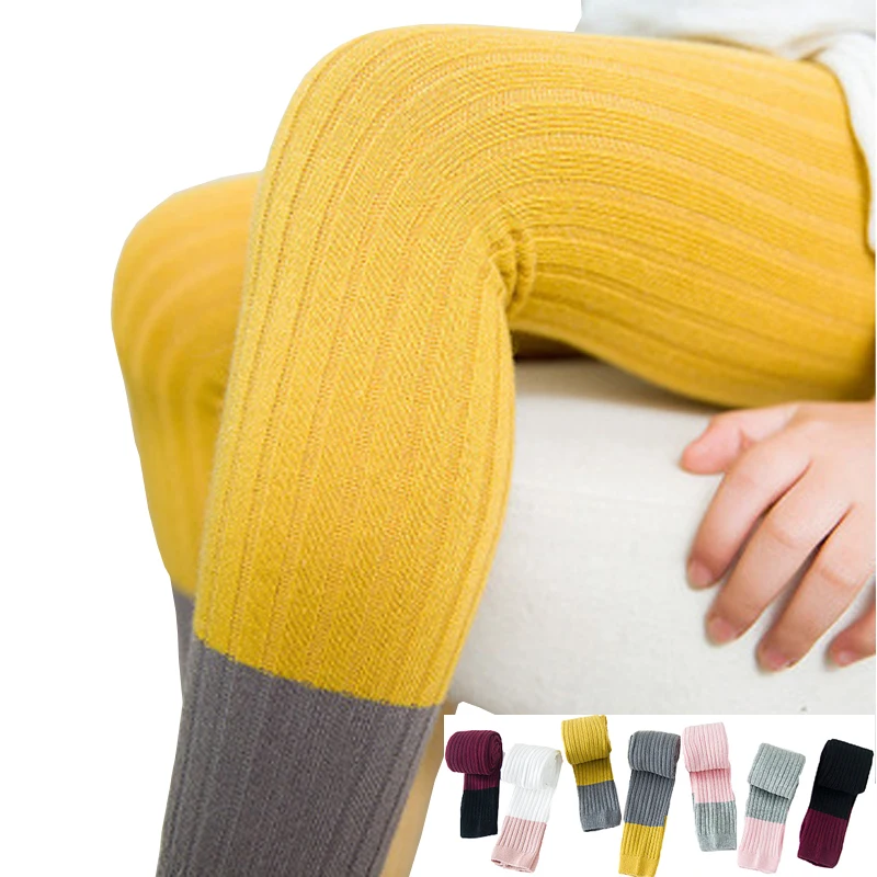 2019 Girls Leggings Cotton Kids Leggings High Elastic Pitching Color Leggings Baby Skinny Pants Children Leggings