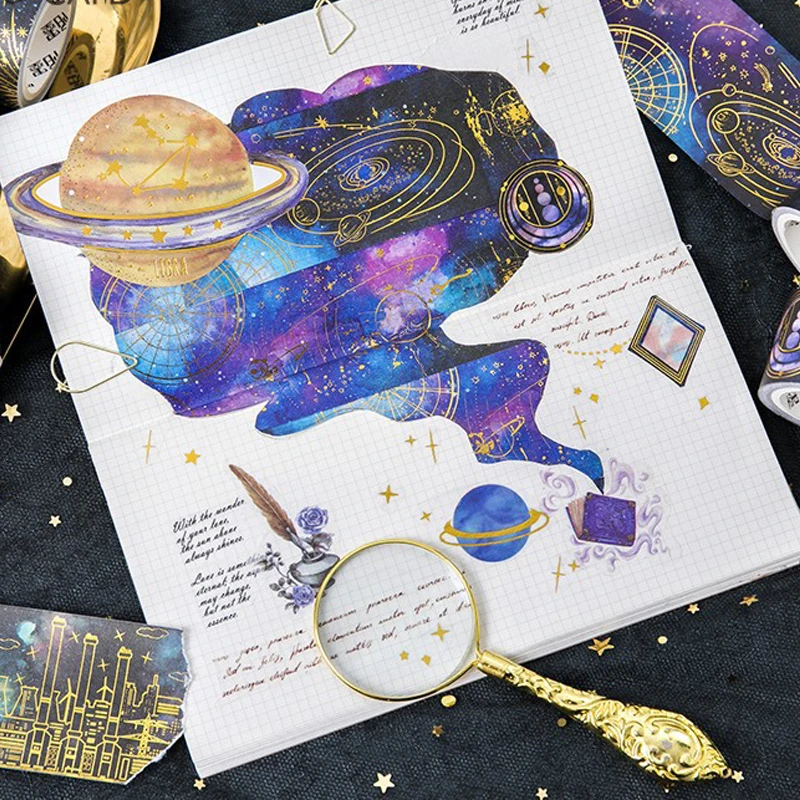 

Galaxy Star Cloud Geometry Washi Tape Journal Adhesive Tape DIY Scrapbooking Sticker Label Masking Tape Diary Decorative Tape