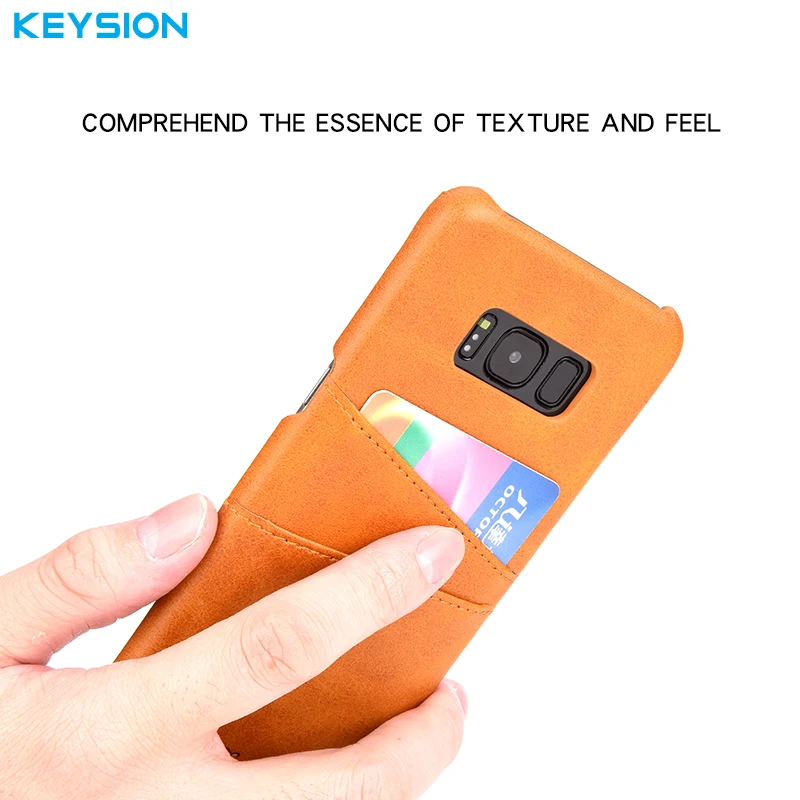Чехол KEYSION для Samsung Galaxy S8 Plus кожаный Роскошный кошелек с отделениями карт мягкая