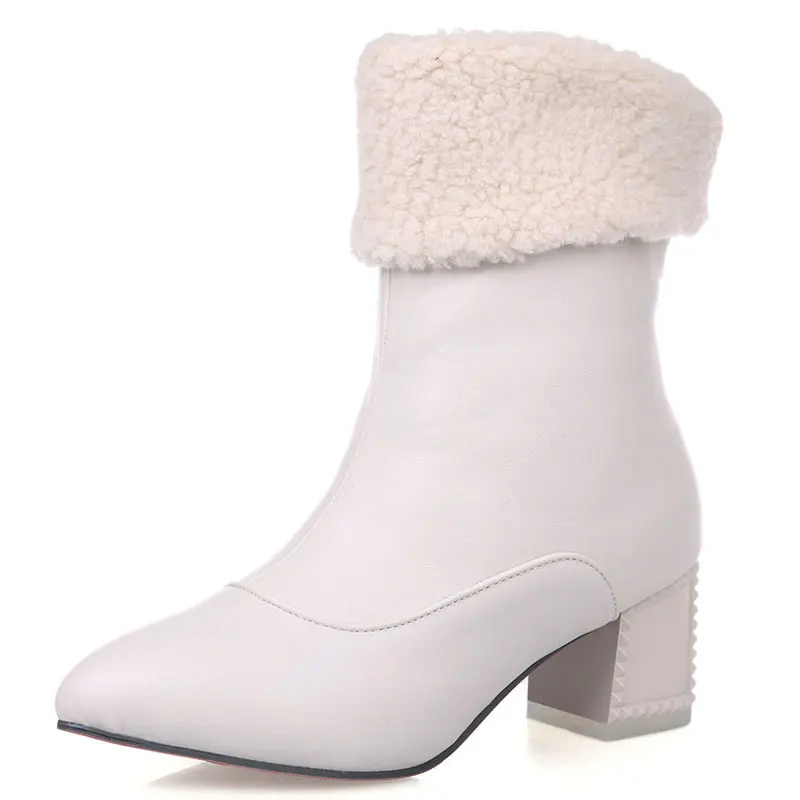 

NEW Fashion Slip-On simply Ankle Boots Brand Hoof High Heels Short Boots Pointed toe Autumn Winter Boots Woman 2016 FashionZT169
