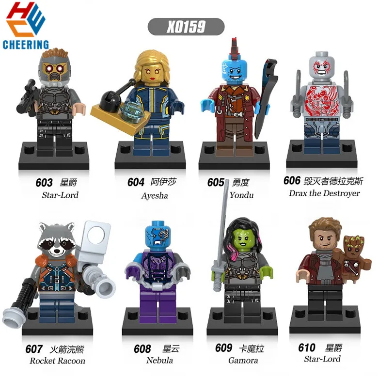 

Single Sale Building Blocks Guardians of the Galaxy Nebula Gamora Yondu Drax Deatroy Figures Bricks Learning Toys for Kids X0159