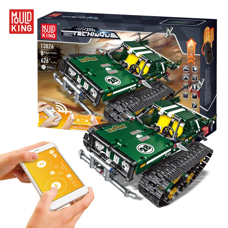 

Mould King Technic 13026 DIY Bricks RC Remote Control Suspension Vehicle Building Blocks Kits Legoed Tracked Racer Car