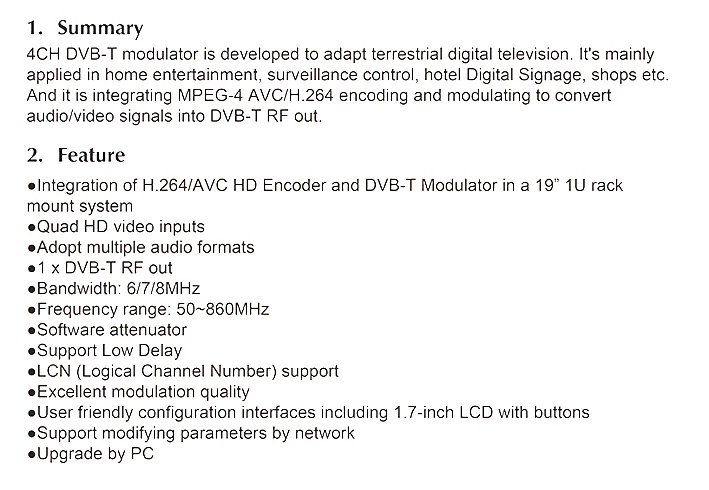 Спутниковая связь ST-6510 4CH DVB-T модулятор 4 HDMI Вход