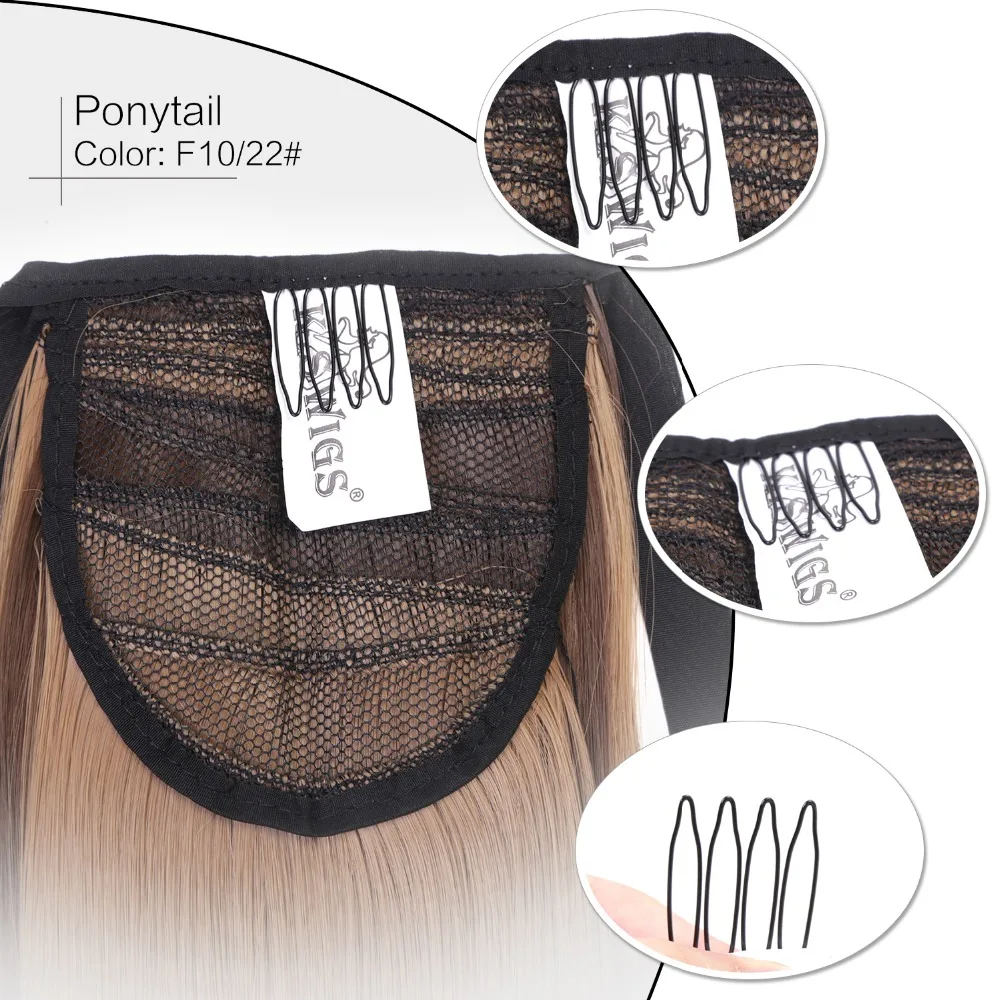 

Neitsi Straight Long Clip In Hair Tail False Hair Ponytail Hairpiece With Hairpins Synthetic HairF10-22#