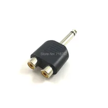 Бесплатная доставка 10 шт. Y Тип 6.5 мм 1/4 дюйма штекер для 2 Dual RCA Женский Джек аудио моно разъем конвертер