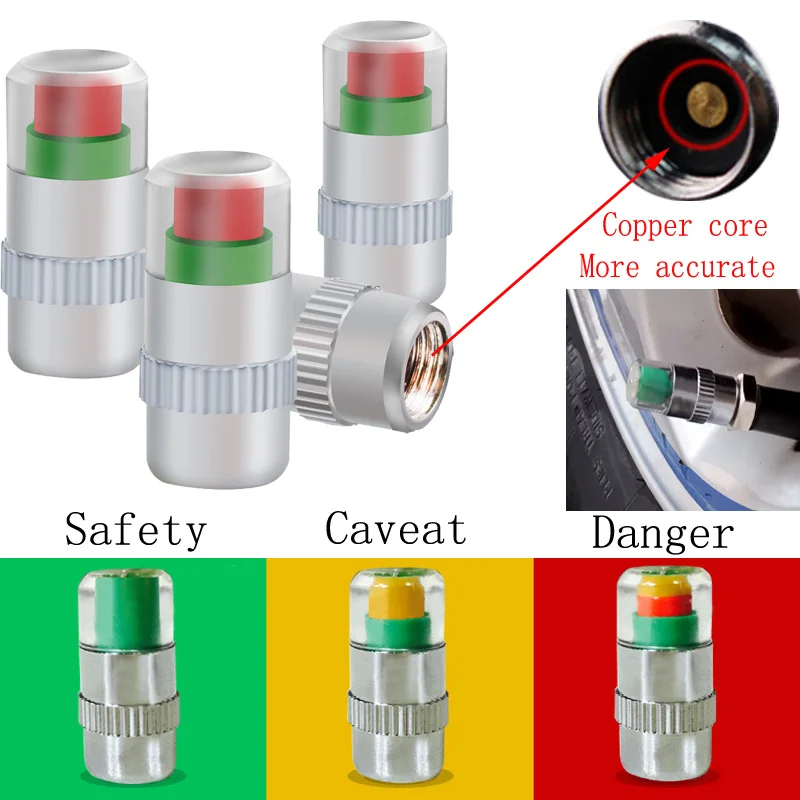 

Universal 2.4Bar 30 PSI Motorcycle Car Auto Tire Pressure Monitor Valve Stem Caps Sensor Indicator Eye Alert Diagnostic Tools