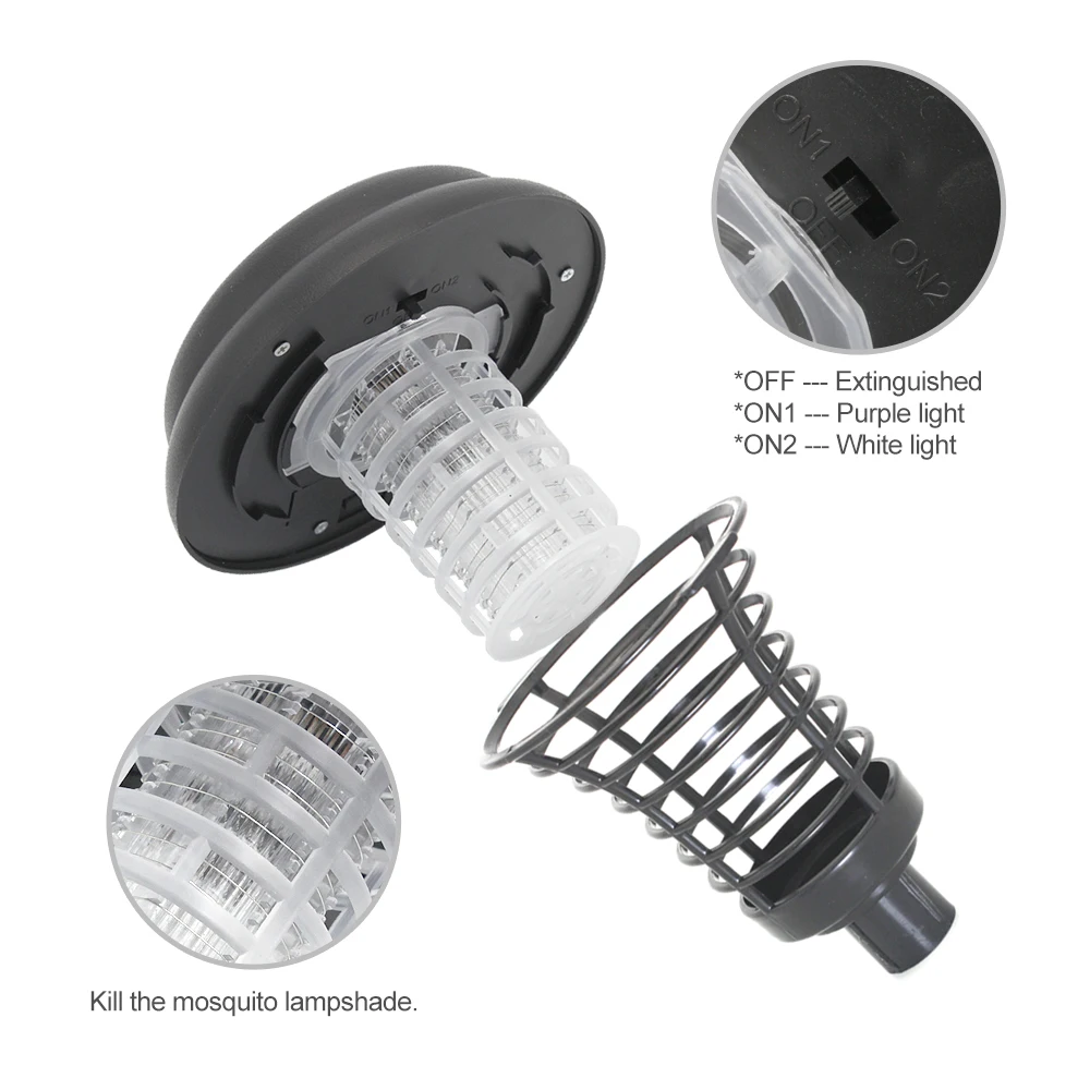 Наружный светодиодный светильник от комаров на солнечной батарее с шипами для сада двора Газон Путь УФ Москитная Ловушка Репеллент убийца свет