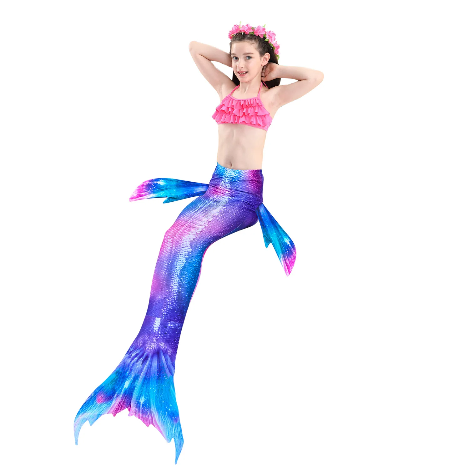 Mermaid tails with Monofin Fins Flipper mermaid Swimsuits swimming tail for Kids Girls Christmas Halloween Costumes