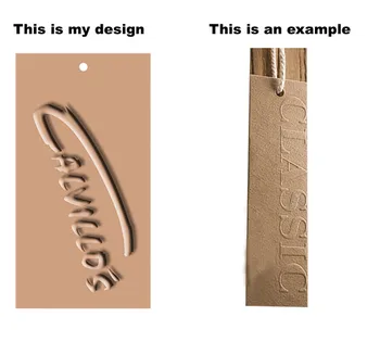 

Custom logo garment tag 1000pcs embossed logo kraft paper hang tag label engraved logo wedding tag card label54*90mm