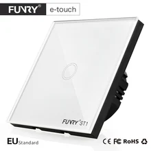 FUNRY ST1 EU Standard 1-Gang Wall Switch, Smart HomeTouch On/OFF Switch, Home Light Switch (170v-240v)