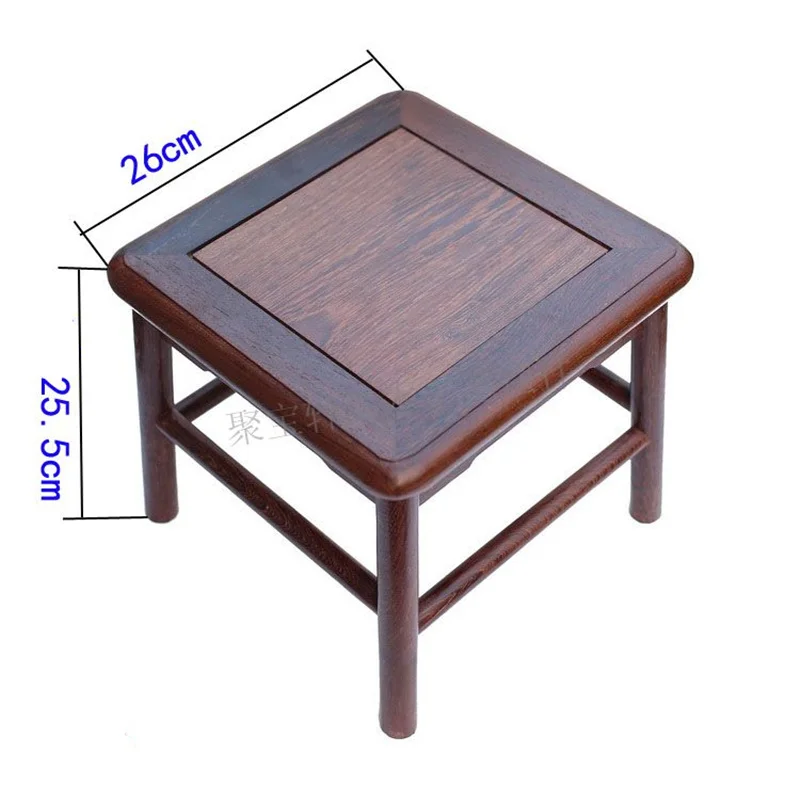 Wenge small square stool redwood stone vases of Buddha base solid wood carving handicraft furnishing articles