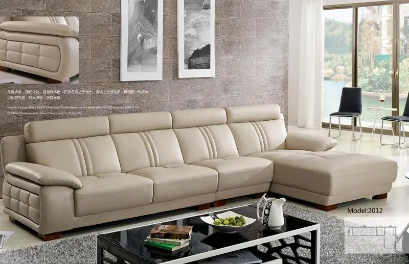 Бесплатная доставка Современный стиль диван, американский Европейский Дизайн l-образный скот кожаный диван Мебель, диван 2012