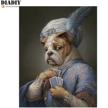 

DIADIY Full round Drill 5D DIY Diamond Painting Gentleman dog 3D Embroidery set Cross Stitch Mosaic Decor gift VIP