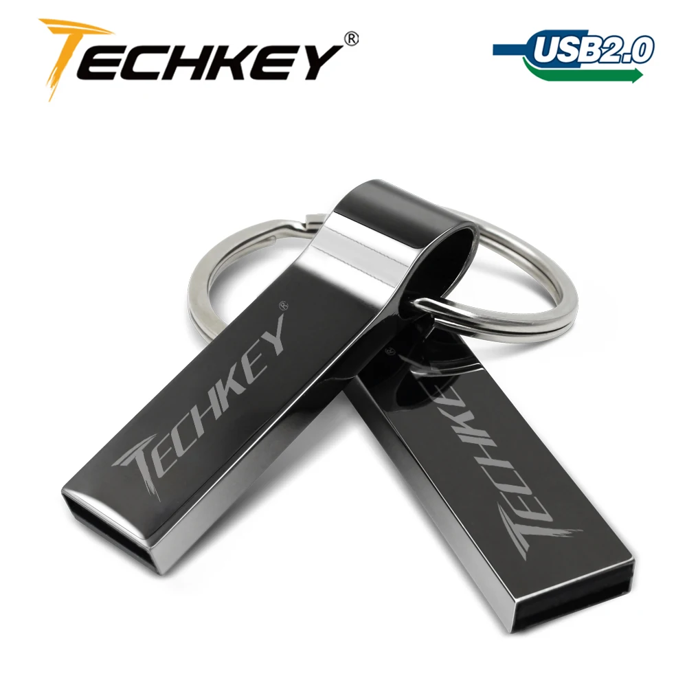 Водонепроницаемый металлический серебристый usb флеш накопитель 64 ГБ 32 16 8 4 Флешка
