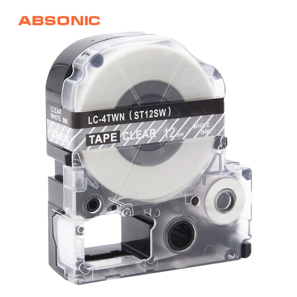 Absinic 12 мм лента для маркировки Epson ST12SW LC 4TWN Стандартный LK Ленточный Картридж LabelWorks