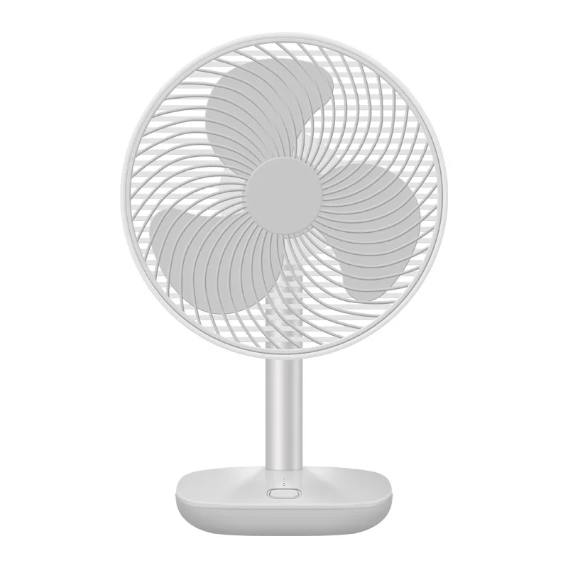 

Desktop Fan 3000Mah Battery Capacity Usb Charging Low Noise 4 Modes Wind Speed Cooling Oscillating White