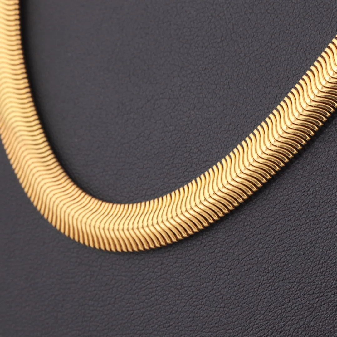 Men Hip Hop DIY Necklaces Chains Shellhard Gold Snake Chian Necklace Fashion Jewelry 60cm