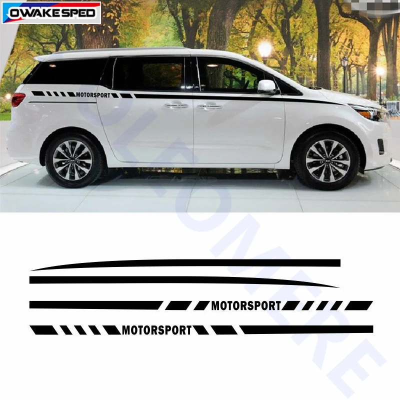 

Sport Waist Lines Stripes Auto Body Decor Stickers Car Styling Exterior Door Side Customized Decal For KIA Carnival Toyota Ford