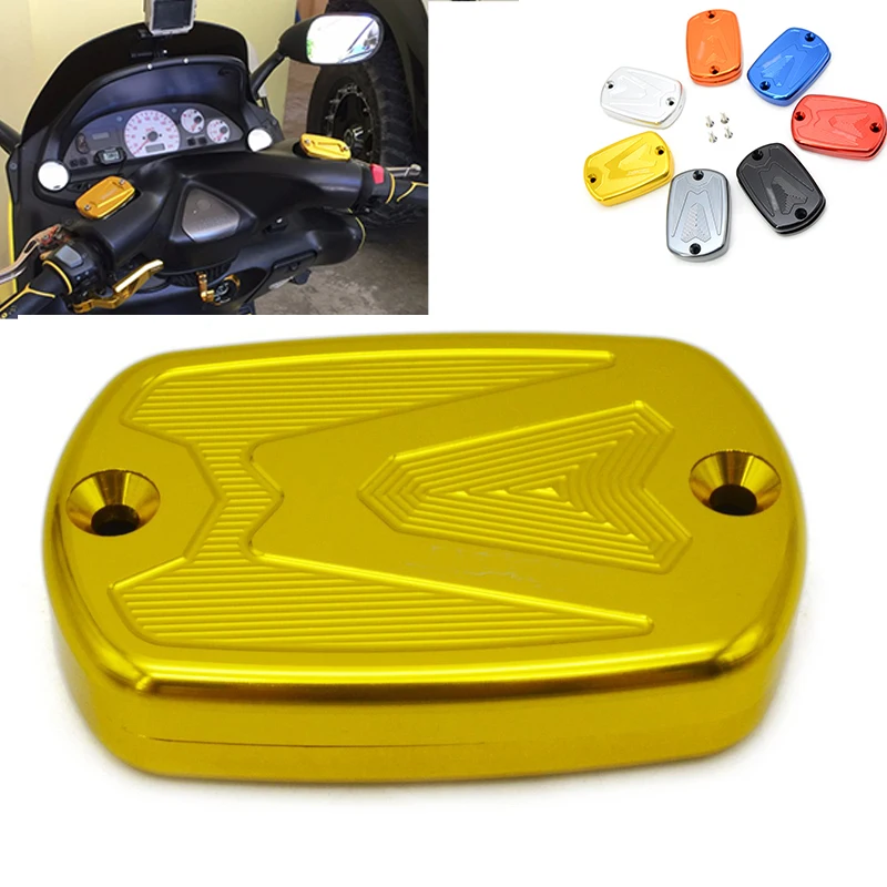 2pieces CNC Motorcycle Motorbike Front Brake Reservoir Cover Caps For Yamaha Tmax 530 2012 2013 2014 2015 Tmax 500 2008 - 2011