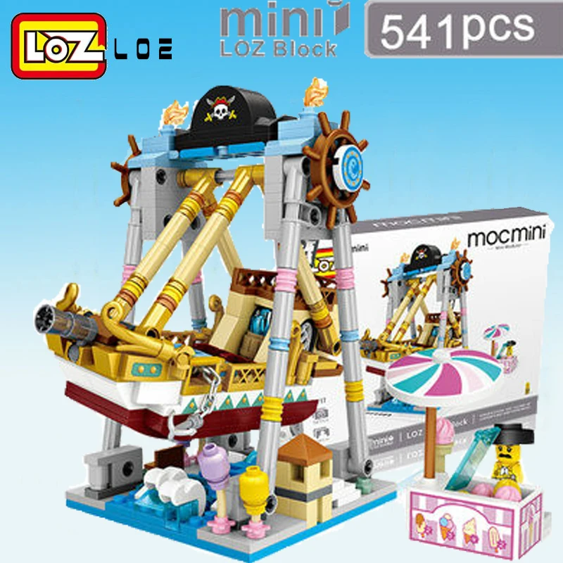 Najtaniej Mini klocki loz diabelski młyn zabawki karuzela plastikowa do złożenia bloki zabawka dla dzieci edukacyjne DIY architektura Model 1718