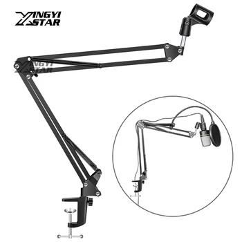 Günstige Desktop Scissor Arm Ständer Mikrofon Halter Mic Schreibtisch Cantilever Unterstützung Für Rundfunk Aufnahme Spinne Montieren Federung