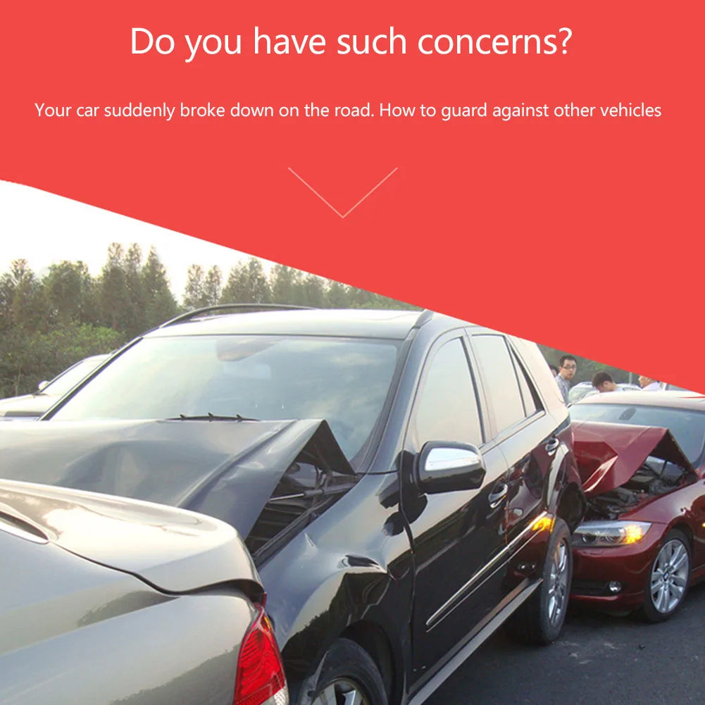 Универсальный авто светодиодный красный Предупреждение Треугольники светоотражающий светодиодный полоски светоотражающая лента автомобили отражатели знак аварийной остановки