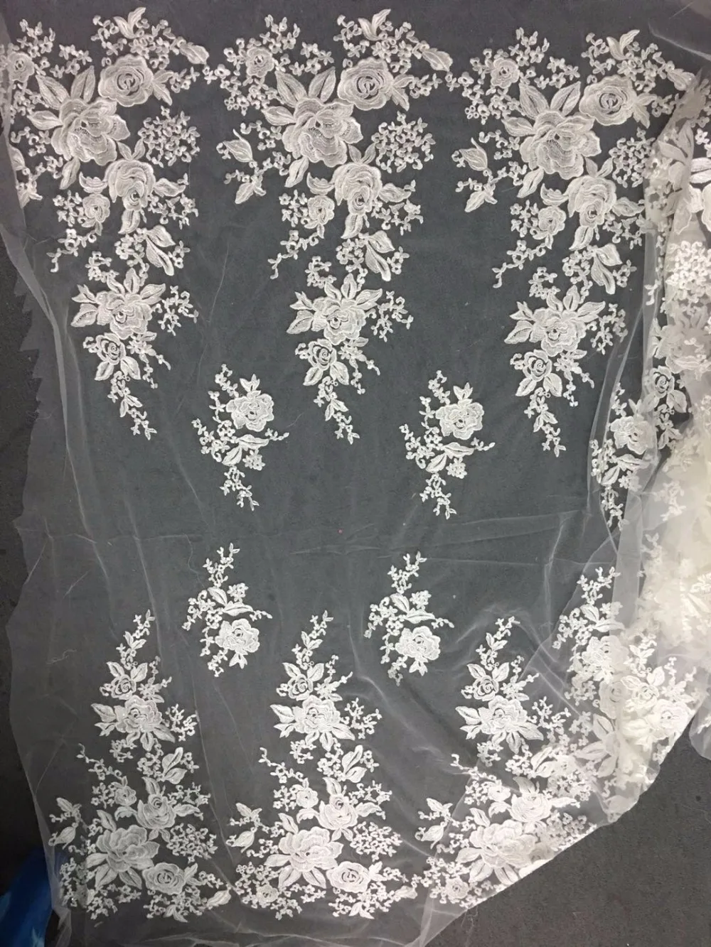 

Off white Embroidery Bridal Lace Trim Fabric Garment Lace Accessories