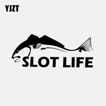 

YJZT 16.8CM*6.8CM Redfish Slot Life Fish Fishing Decal Window Car Sticker Vinyl Graphic Black/Silver C24-1061