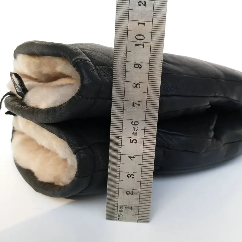 Men Leather Gloves Warm Outdoor Winter Double Layer Sheepskin Windproof Waterproof Thickening Minus 30 degrees