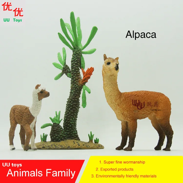 Hot toys: Alpaca (Lama pacos, Vicugna pacos)  family pack Simulation model  Animals   kids  toys children educational props