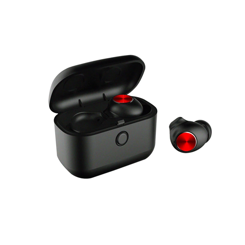 L18 TWS 5,0 Bluetooth наушники 3D стерео звук шумоподавление Беспроводная гарнитура с умным управлением двойной микрофон зарядная коробка - Цвет: Black and red