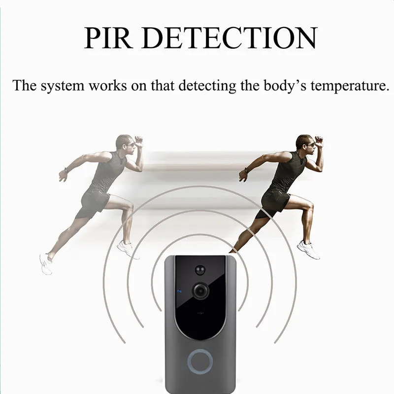 IP видеодомофон WiFi умный дверной Звонок камера Двусторонняя аудио ночное видение PIR Обнаружение движения домашний дверной звонок безопасности перезаряжаемый