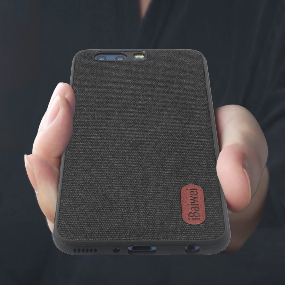 Luxury Fabric Phone Case For Huawei P10 Plus Soft Silicone Edge & PC Hard Cover Protective Coth Cases |