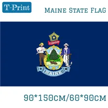 США флаг штата Мэн 150x90 см 60x90 см 3x5ft полиэстер баннер с металлические отверстия для голосового украшения дома