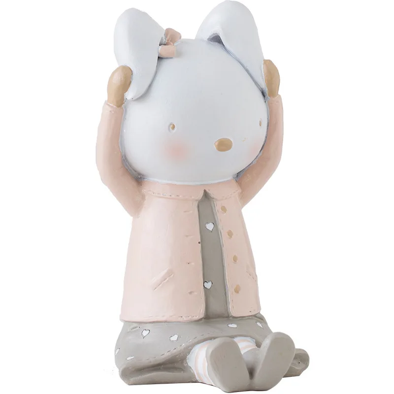 

Nordic Cartoon Rabbit Figurines Creative Ceramic Crafts Birthday Gifts Couple Gifts Kids Room Home Decoration Accessories Modern