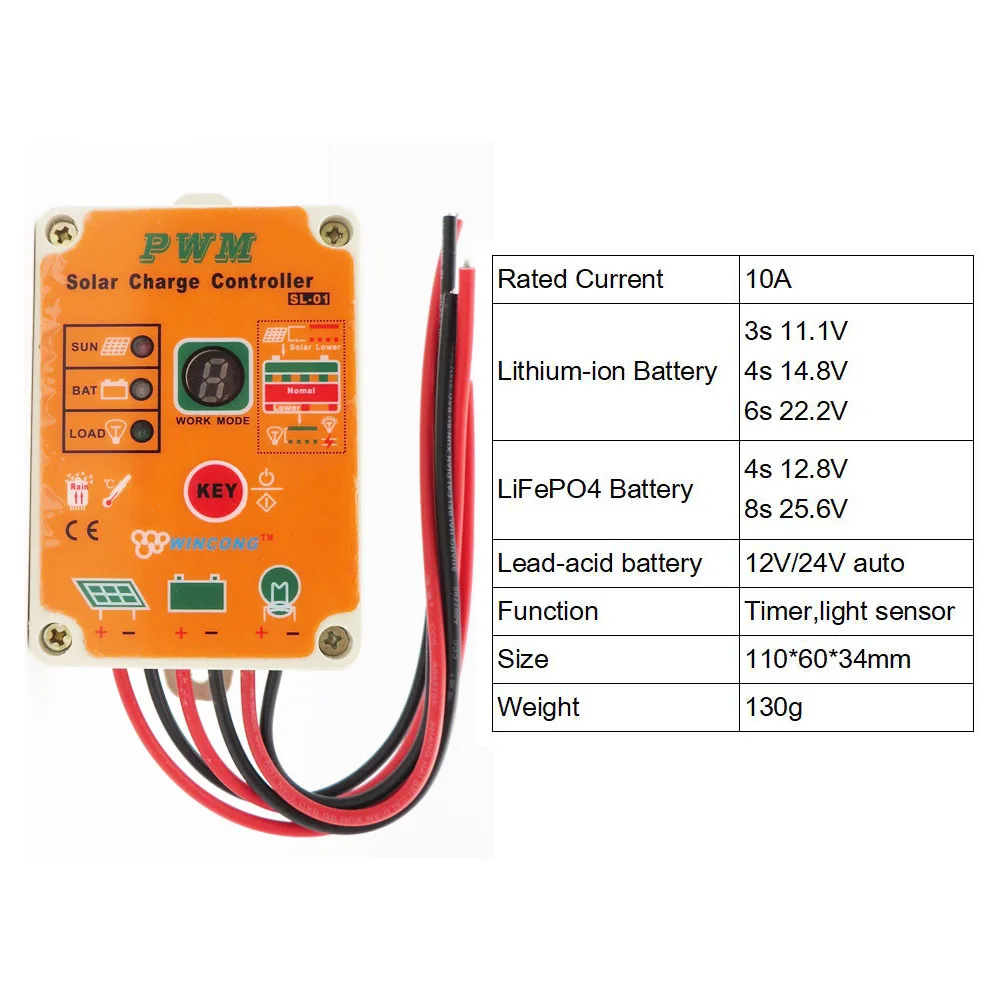 Блок управления установкой на солнечной батарее 3A/10A/20A/30A 6/12/24/48/60V 3,7 V 12,8 V 11,1 V 14,8 V-зарядное устройство для литий-ионного, LiFePO4 Батарея Панели солнечные контроллер заряда - Цвет: SL01-10A
