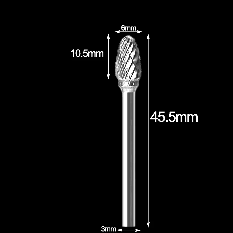 3x6 мм Вольфрамовая сталь карбидные сверла резак роторный инструмент Burr двойной алмазной резки ротационный Полирующий инструмент - Цвет: 8
