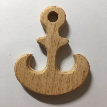 

10PCS Anchor Handmade Natural Newborn Baby Infant Beech Wooden Teether Toys