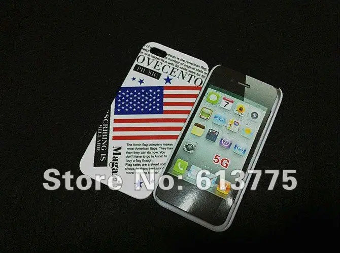 200 PCS/lot wholesale case for iPhone 5 g British national flag and the American plastic encrustation DHL free shipping |