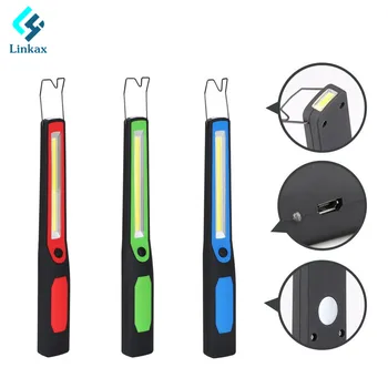 

Hot COB LED Working Inspection Flashlight USB Charging Magnetic Hook Torch Penlight Pocket Lanterna For Car Repairing Camping