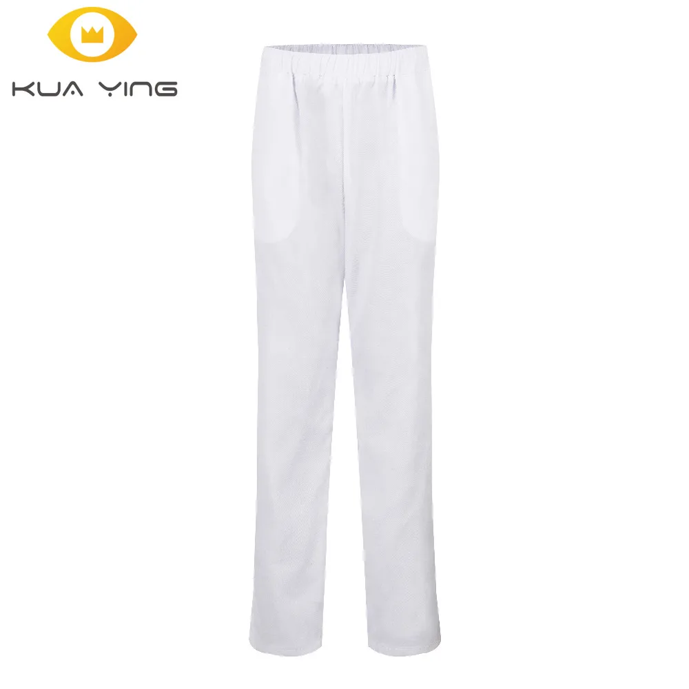 chef uniform pants restaurant kitchen trouser black elastic Waist