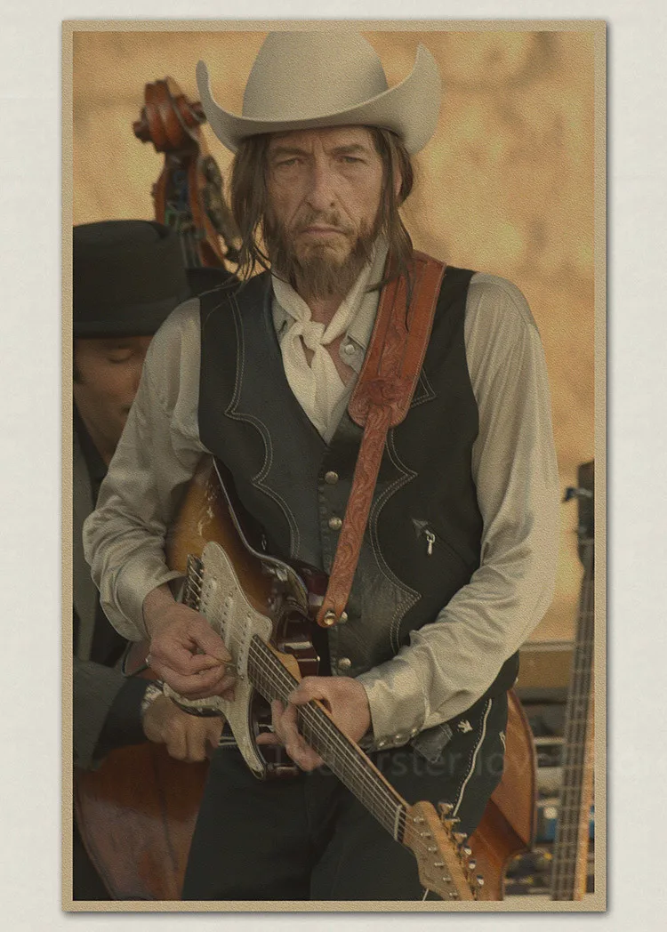 Боб Дилан Винтаж Ретро рок-группа музыкальная гитара матовая крафт-бумага античный Плакат Наклейка на стену домашний декор часть 2