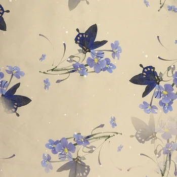 

Imitation of cloud gauze Butterfly flower silk fabric