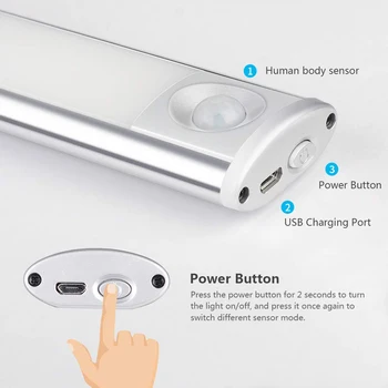 

Portable Under Cabinet Lights LED Motion Sensor Closet Lights Stick-on Wireless LED Light Bar LO88