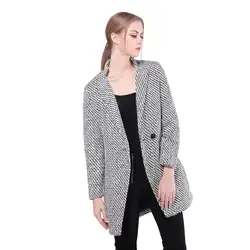 2017, Новая мода средней длинное пальто шерсть Для женщин одноцветное пальто