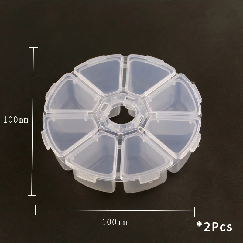 Практичная коробка для хранения ювелирных изделий, регулируемый Пластик контейнер с отделениями для хранения ювелирных изделий коробочка для сережек чехол ящики для хранения контейнеров - Цвет: 8 slots x 2piece