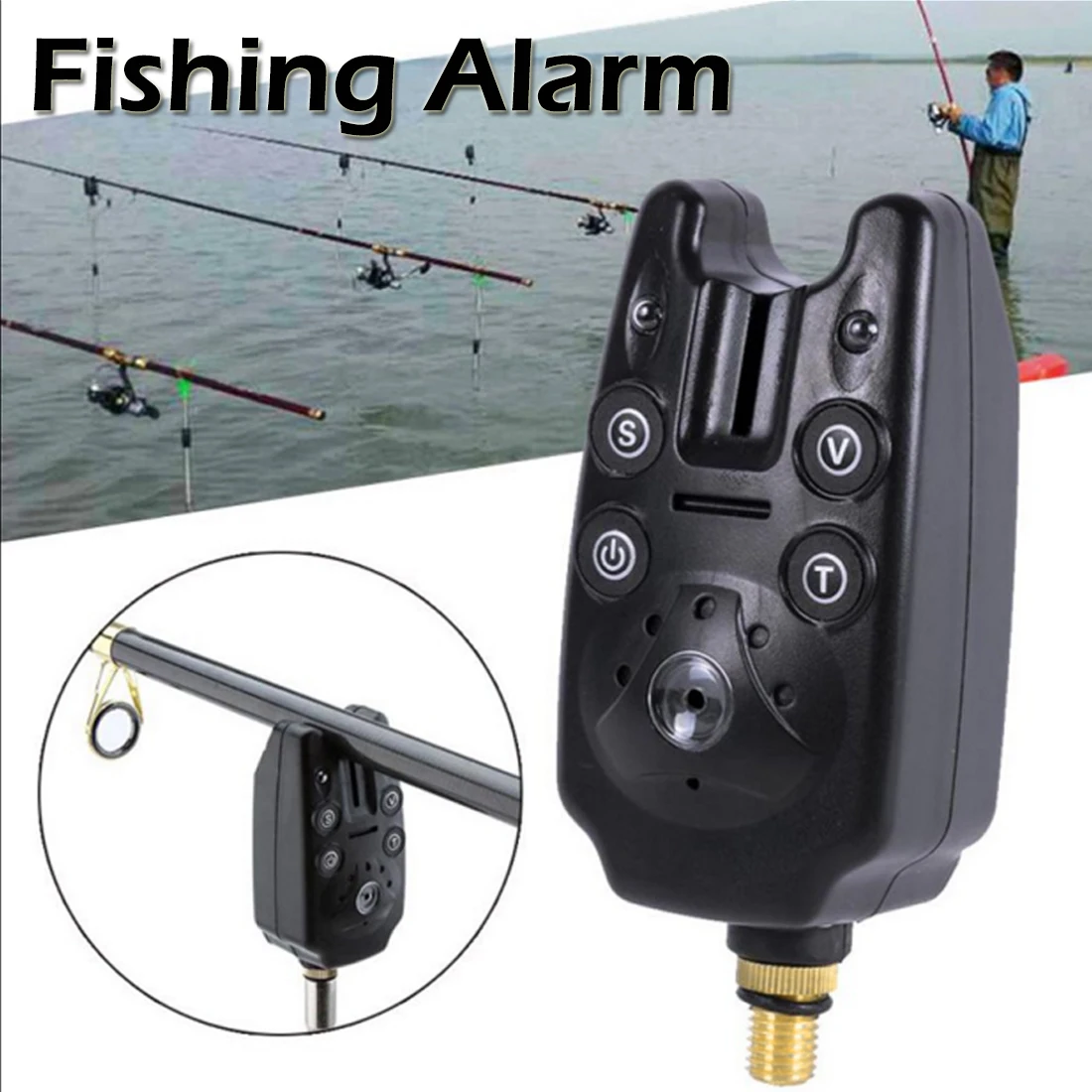 Hot Fishing Bite Alarm with 2 LEDs Blue Light Adjustable Tone Volume