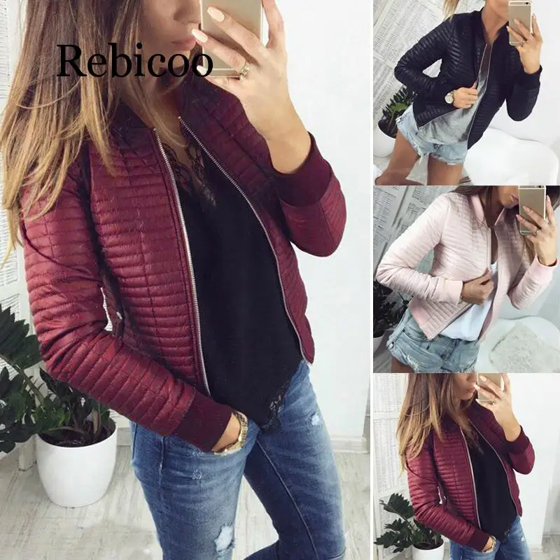 Women's autumn short jacket cotton thick warm jacket casual black thin women's clothing